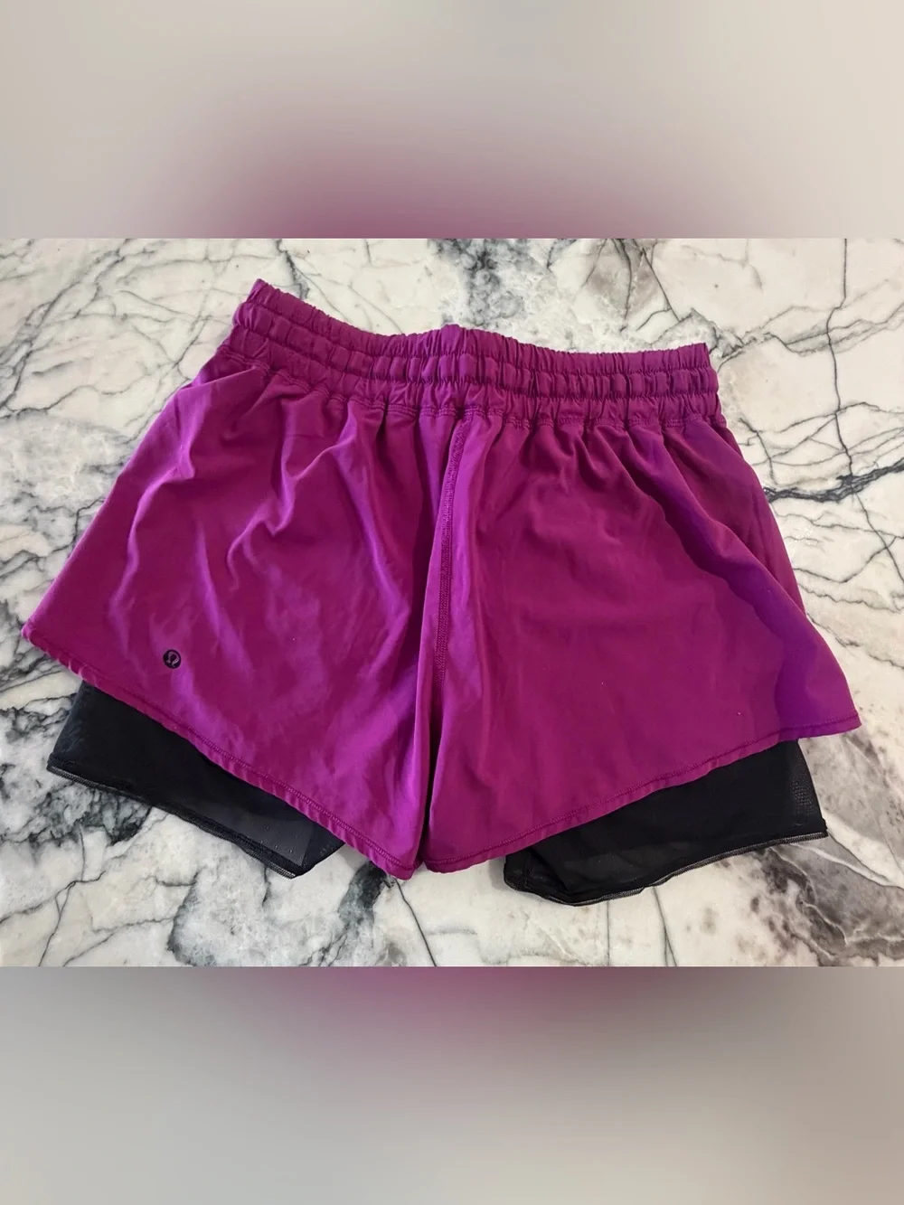 Lululemon Hot to Street shorts Regal Plum/black size 8 2 in 1 Running Athletic